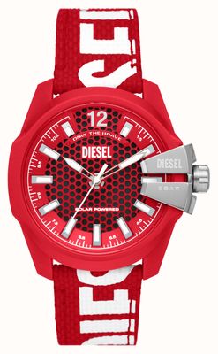 Diesel Baby-Chef | rotes und schwarzes Zifferblatt | rotes Armband aus recyceltem Meeresplastik DZ4619