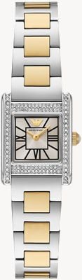 Emporio Armani Two-Hand Crystal Quartz (20mm) Silver Dial / Two-Tone Stainless Steel Bracelet AR11704