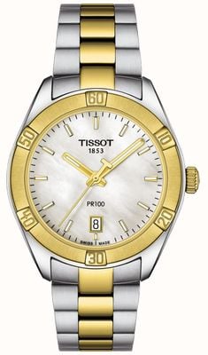 Tissot |シックなレディースpr100スポーツ|ツートンブレスレット| T1019102211100