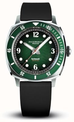 Duckworth Prestex Belmont (42 mm) pour homme, cadran vert / bracelet en caoutchouc noir D328-04-AR