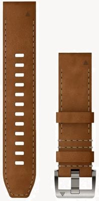 Garmin Quickfit® 22 MARQ Watch Strap Only - Leather/FKM Hybrid Strap, Brown/Black 010-13225-08