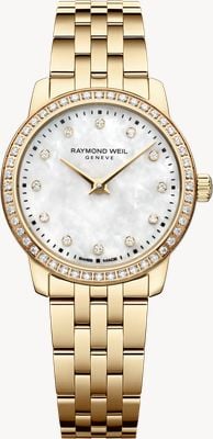 Raymond Weil Toccata Classic Quarz Diamant (24mm) Perlmutt-Zifferblatt / vergoldetes Edelstahl-Armband 5024-PS-97081