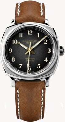 Duckworth Prestex Verimatic (39 mm) schwarzes Fumé-Zifferblatt / braunes Horween-Leder D891-01-B