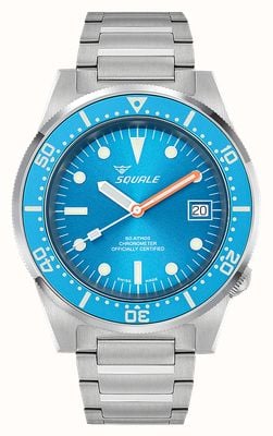Squale 1521 ocean cosc ​​(42 mm) mostrador azul / pulseira de aço inoxidável 1521COSOCN.SQ20B