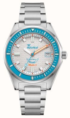 Squale Matic S Automatic (39mm) White Wave-Pattern Dial / Stainless Steel Bracelet MATICLBWT.SSBX