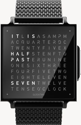 QLOCKTWO W ブラック スチール - 英語表記 (38mm) ブラックダイヤル / ブラック DLC ステンレススチールブレスレット QW38EN6BLBMBLN