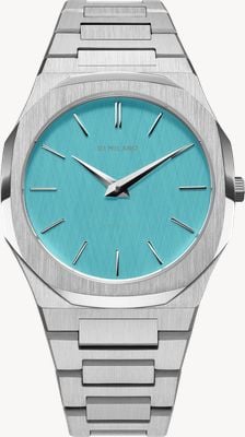 D1 Milano Ultra Thin Light Blue (38mm) Light Blue Linen Brushed Dial / Stainless Steel Bracelet UTBU08
