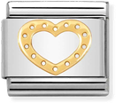 Nomination Classic Love Heart 18ct Gold & Steel Charm 030116/19