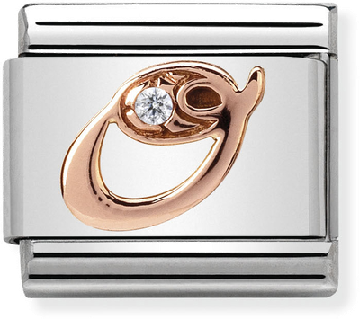 Nomination Classic Letter O 9ct Rose Gold & Steel Charm 430310/15