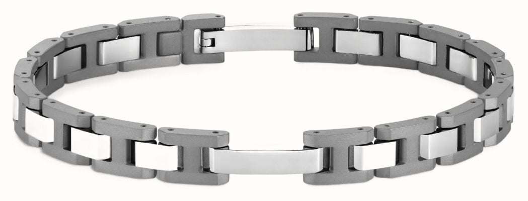 Herbelin Cap Camarat Bracelet - Sandblasted Titanium And Polished Stainless Steel - 8mm (Adjustable) BCC8TDAP