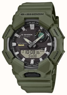 Casio Men's Bluetooth G-Shock Green Solar Power Watch With Resin