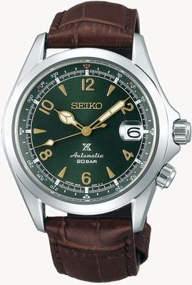 Seiko Alpinista mecánico automático masculino Prospex | correa de cuero marrón SPB121J1