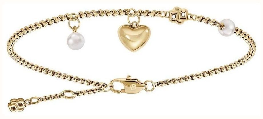 BOSS Jewellery Amara Yellow Gold PVD Crystal and Pearl Heart Bracelet 1580882 - vista alternativa 3