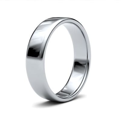 James Moore Wedding Rings | 9ct White Gold | 5mm | Light | Soft Court | AG_5LLS-9W