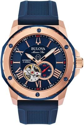 Bulova Marine Star Z blaues Silikonarmband | blaues Zifferblatt 98A227