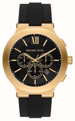 Michael Kors Billie Chronograph (46 mm) schwarzes Zifferblatt / schwarzes Silikonarmband MK9253