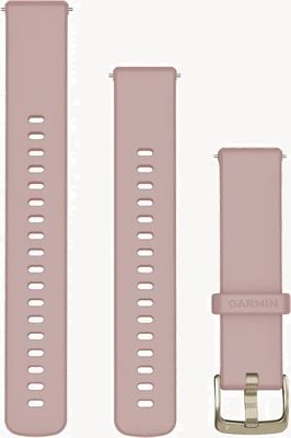 Garmin Bandas de liberación rápida (18 mm) de silicona color rosa polvo, herrajes dorados suaves 010-13256-03