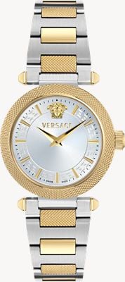 Versace V MUSA Quartz (35mm) Silver Dial / Two-Tone Stainless Steel Bracelet VEY800326
