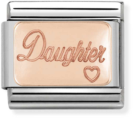 Nomination Classic Daughter 9ct Rose Gold & Steel Charm 430101/43