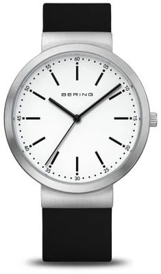 Bering 经典款(41毫米)白色表盘/黑色硅胶表带腕表 10141-404