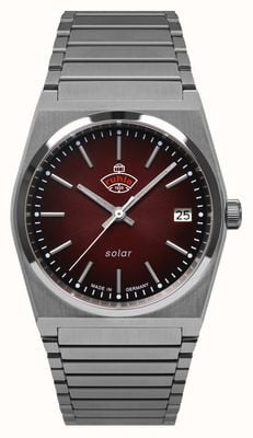 RUHLA Space Control XS Solar (35mm) Dark Red Dial / Stainless Steel 4641M5