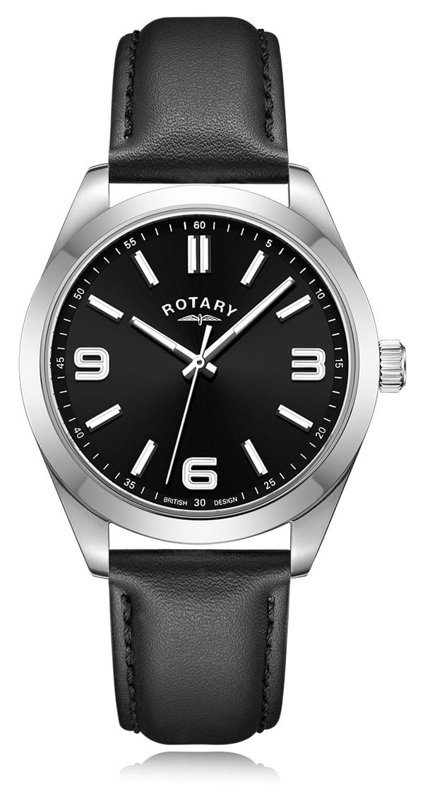 Rotary sport homme (40 mm) cadran noir / bracelet en montre