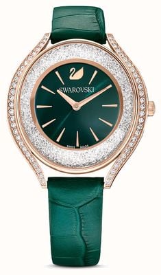 Swarovski Aura cristalina | mostrador verde | pulseira de couro verde 5644078