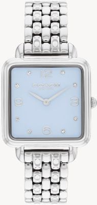 Coach Cass (28 mm) mostrador azul claro / pulseira de aço inoxidável 14504494