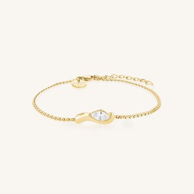 Rosefield Jewellery Marquise Wave Soft Gold Bracelet JBWSG-J1304