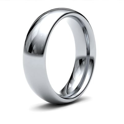 James Moore & Co | Or blanc 18 carats | 6 mm | lourd | taille cour traditionnelle | ag_6lhc-18w AG_6LHC-18W