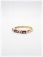 James Moore & Co .02ct Natural Diamond & 3 Amethyst Stones 9ct Yellow Gold Band Ring SM** - alternate view 2