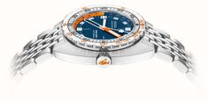 DOXA SUB 250T GMT Caribbean (40mm) Blue Iconic Dial / Stainless Steel Rice-Grain Bracelet Watch 855.10.201.10 - vista alternativa 2