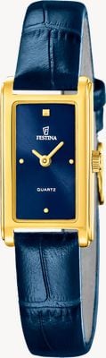 Festina Mademoiselle 石英表（17毫米）蓝色太阳纹表盘/蓝色皮表带 F20770/4