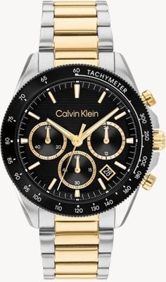 Calvin Klein Sport Luxe Quartz Chronograph (40mm) Black Dial / Two-Tone Stainless Steel Bracelet 25200608