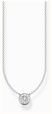 Thomas Sabo Necklace | Sterling Silver | Small Circle Pendant | White Crystal KE1881-051-14-L45V