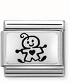 Nomination Classic OXYDISED PLATES 2 In Steel And 925 Silver Baby Boy Charm 330109/50