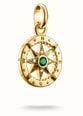 Thomas Sabo Thomas Sabo Charming Connect 18ct Gold Plated Green Compass Charm CC1261-M01-6
