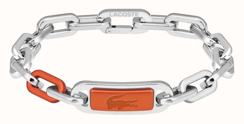 Lacoste ENSEMBLE Collection Stainless Steel Orange Link Bracelet 2040369
