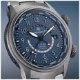 Bremont Altitude MB Meteor Time Zones Automatic (42mm) Brushed Blue Galvanic Metal Dial / Blue Leather Strap Watch ALT42-MT-Z-TI-BLBL-L-S - alternate view 5