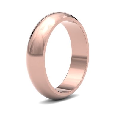 James Moore Wedding Rings | 18ct Rose Gold | 5mm | Heavy | D-Shape | AG_5LHD-18R