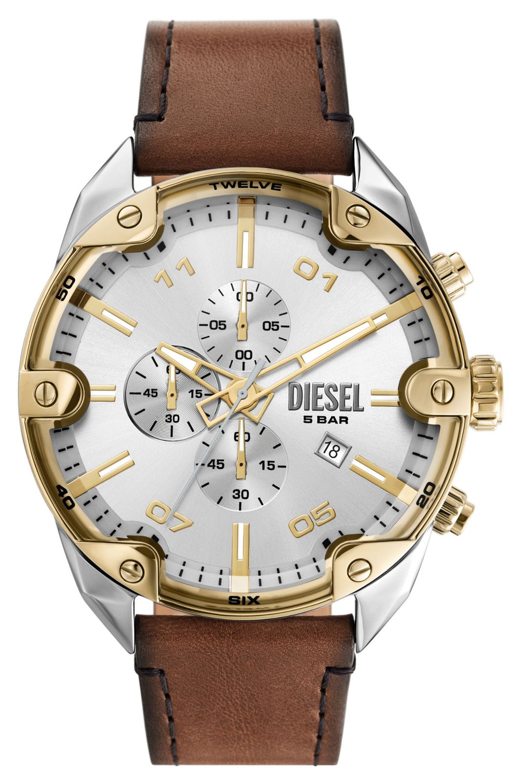 Diesel Chronographe Ã  pointes (49 mm) cadran argentÃ© / montre