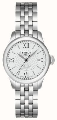 Tissot Le Locle自动小女士腕表（25.3毫米）银色表盘/精钢表链 T41118333