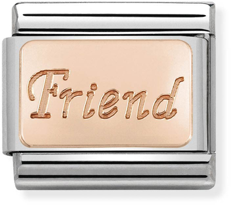 Nomination Classic Friend 9ct Rose Gold & Steel Charm 430108/14