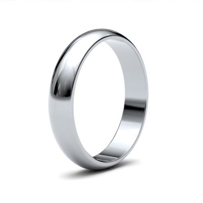 James Moore Wedding Rings | 9ct White Gold | 4mm | Light | D-Shape | AG_4GLD-9W