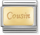 Nomination Classic Cousin 18ct Gold & Steel Charm 030121/36