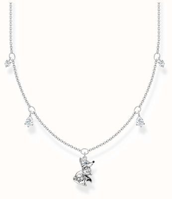 Thomas Sabo Polar World Arctic Fox Necklace | Sterling Silver | Crystal Set KE2174-644-7-L45V