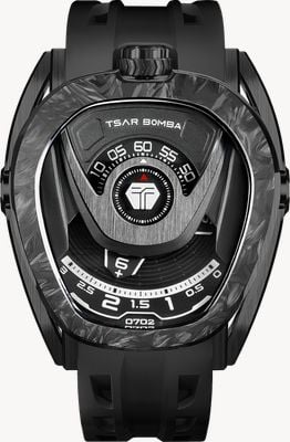 TSAR BOMBA Reactor Series Automatic Interchangeable Set (44mm) Carbon Black Dial / Black FKM Rubber Strap TB8213A-06(1+2)SET
