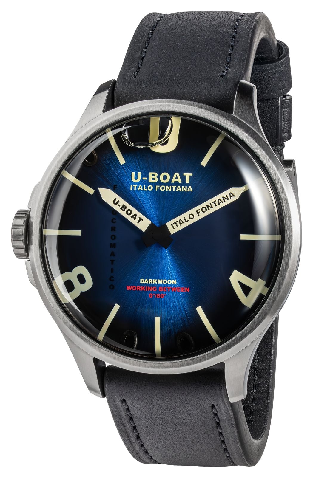 U-Boat Darkmoon Kama SS (46,5 mm) cadran bleu-noir montre