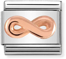 Nomination Classic Infinity 9ct Rose Gold & Steel Charm 430106/03
