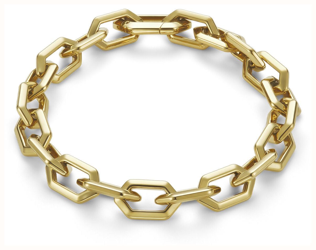 Olivia Burton Honeycomb Geo Gold Plated Chain Link Bracelet 24100611 - vista alternativa 2